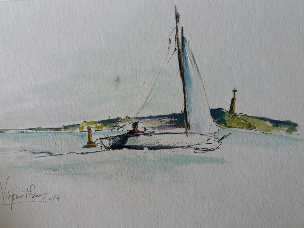 Gouache - Bateau Lisbonne - 2017