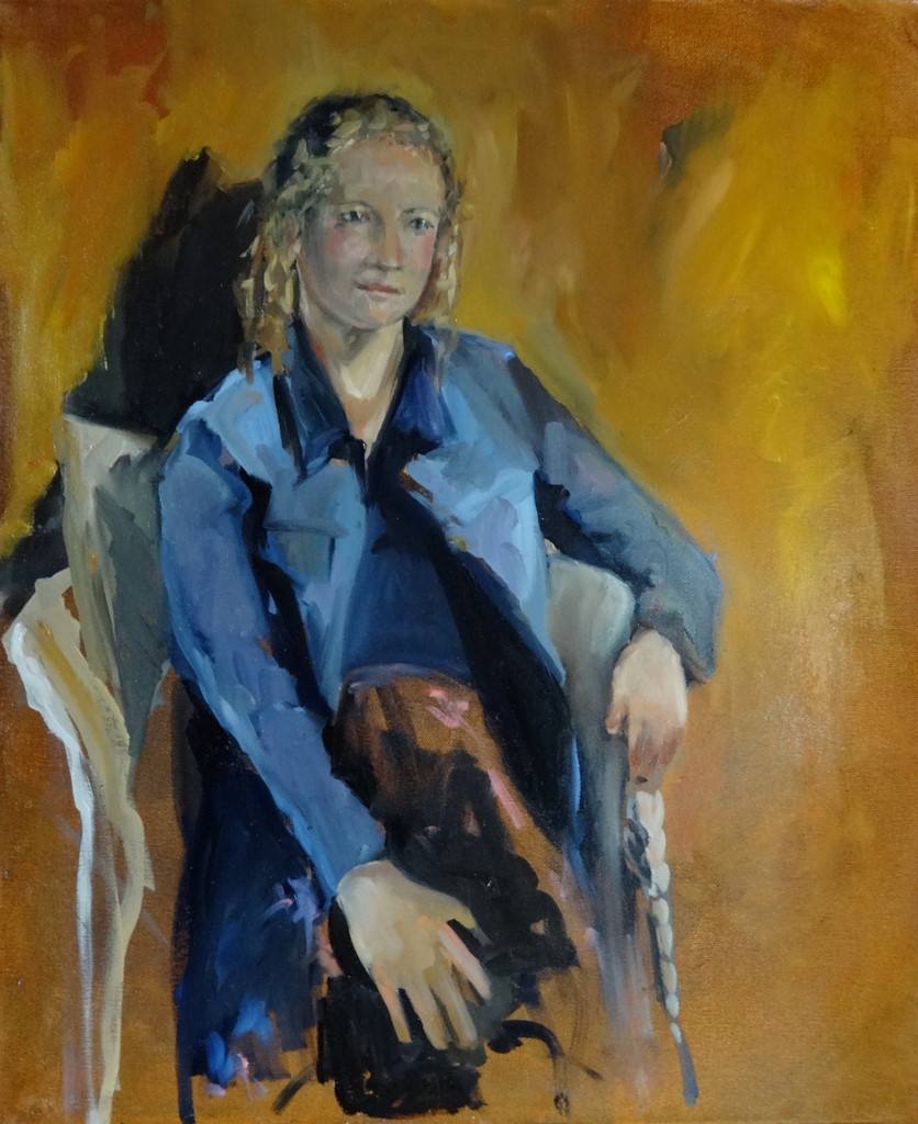 L'Infanta huile sur chassis toilé lin 65x54