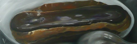 peintre france - Acrylique 30x70 Eclair au chocolat