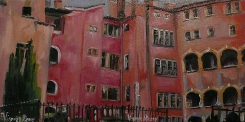 Pinture Huile 2X 20x20 Maison des Avocats Lyon